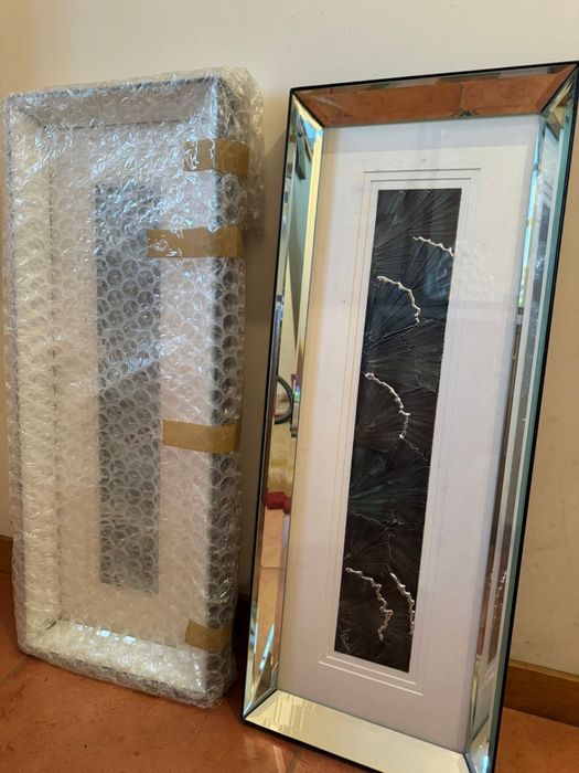 Conjunto de quadros pintado a mão NOVO com folha de prata