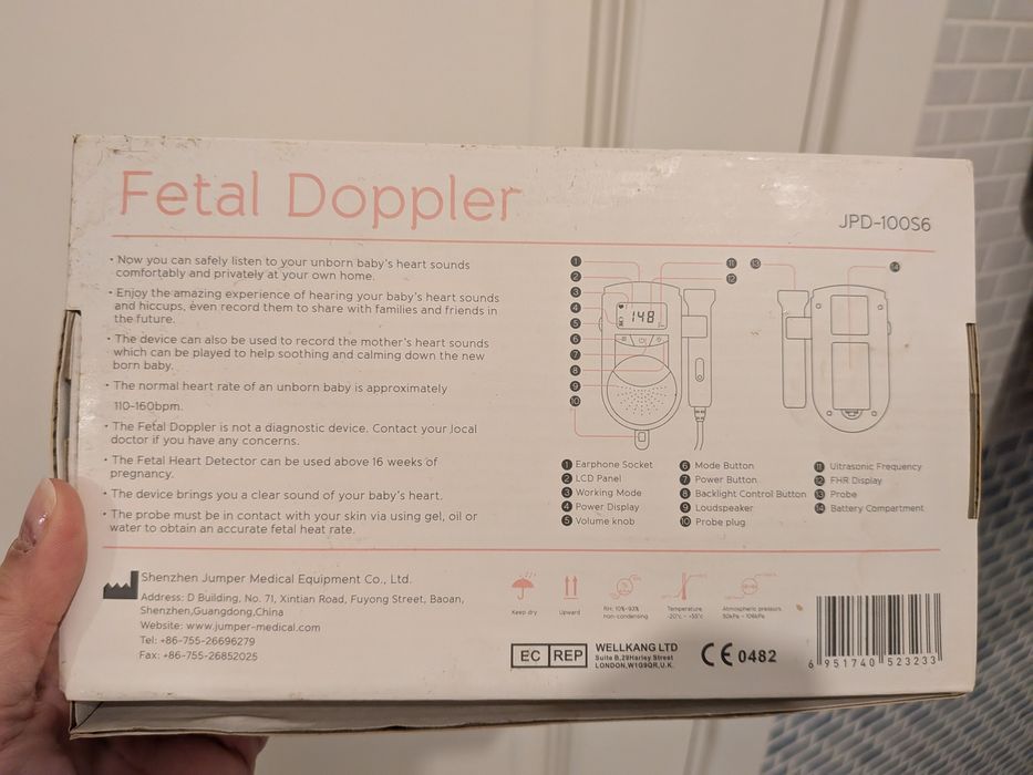 Doppler Fetal para ouvir os batimentos