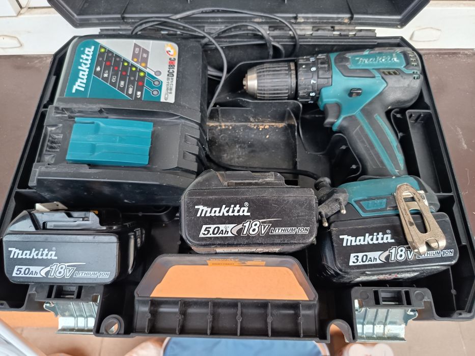 Wkrętarka Makita DHP 459 18V baterie 5Ah ładowarka walizka