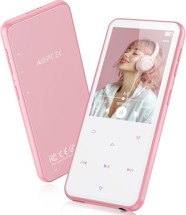 МР3-плеєр AGPTEK M3PL 64 ГБ з Bluetooth, М3S 2,4 дюйма з динаміком