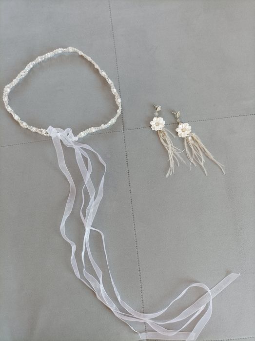 Wyjątkowa suknia ślubna Boho 2w1  rozm S plus dodatki