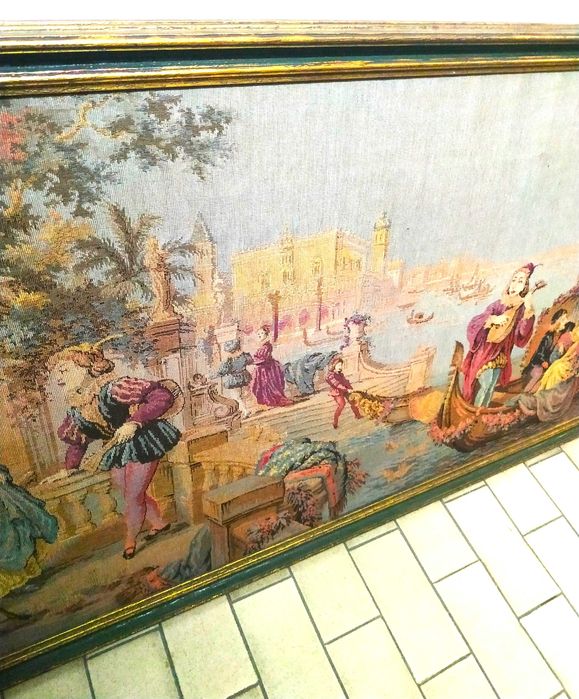 Quadro Vintage de Tapeçaria Início do Séc.