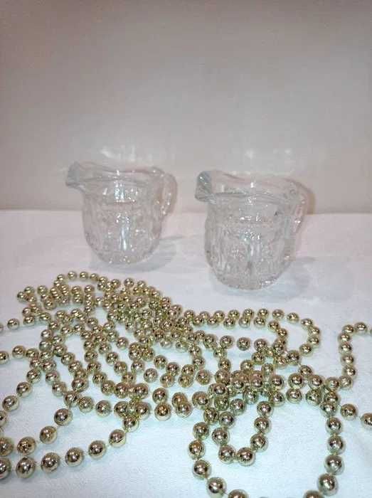 Вінтажна хрустальна соусниця, молочник, слівочнік