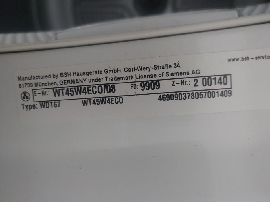 Suszarka do prania Siemens