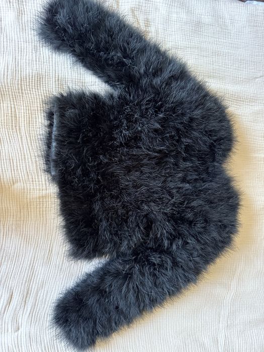 Ala Ochnik czarne krótkie futerko 100% pióra strusia viral