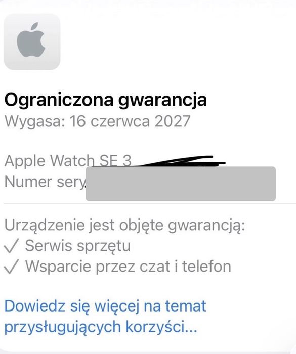 Apple Watch SE 3 40 mm GPS M/L. Kolor: midnight. Polska dystrybucja. Jak nowy!