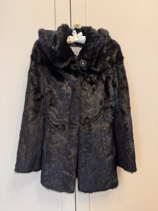 Шуба норка з капюшоном