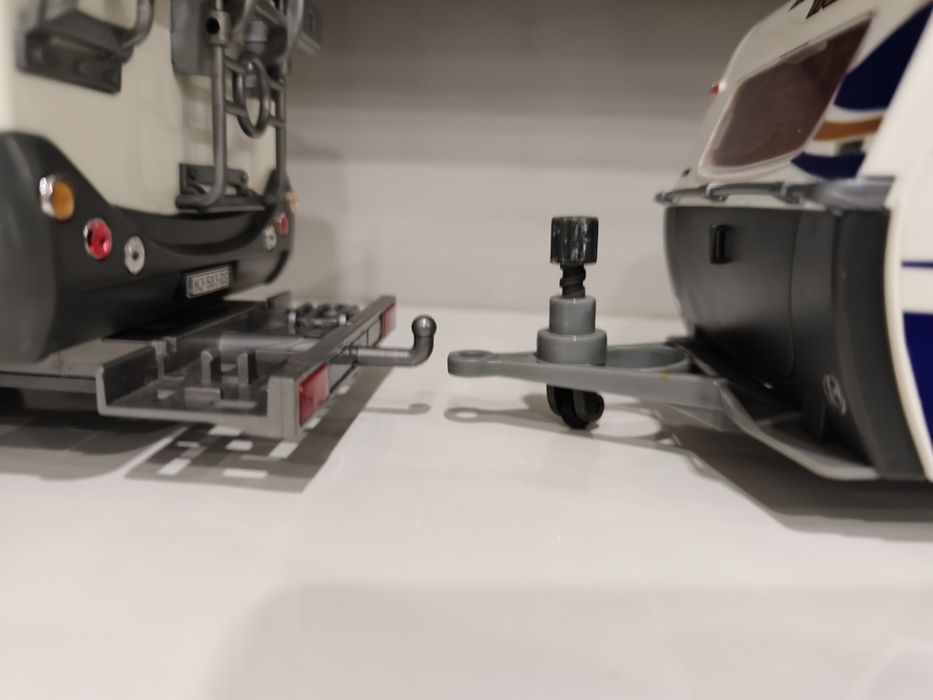 1/18 Autocaravana Hymer com Caravana Majorette carro coleção miniatura