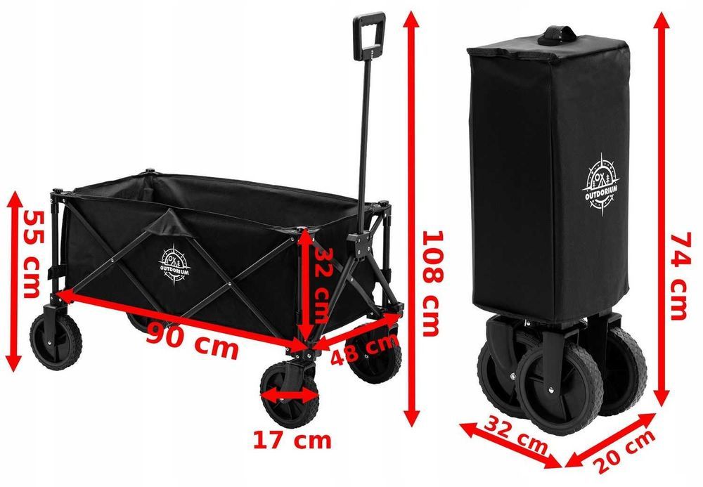 Wózek ogrodowy transportowy składany 90kg
