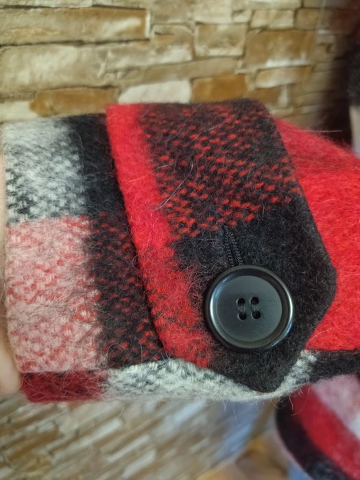 Нове,вовняне пальто у клітинку,вовняний жакет у клітинку,оверсайз,44