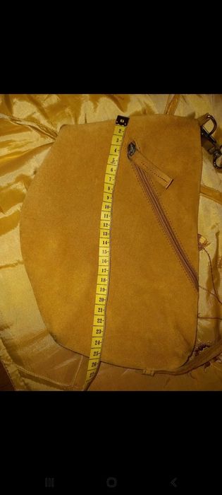 Mala pequena de ombro, em camurça, amarelo torrado - Springfield