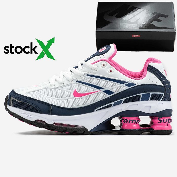 Женские кроссовки Nike Shox Ride 2 SP x Supreme White&Pink. 36-40