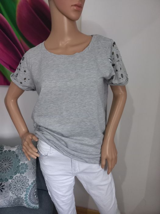 T schirt damski z rękawkami kamyki L