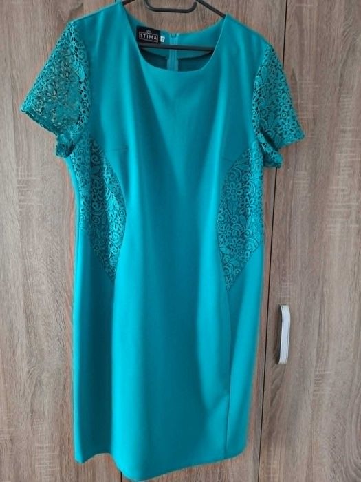 Elegancka zielona sukienka rozmiar 48