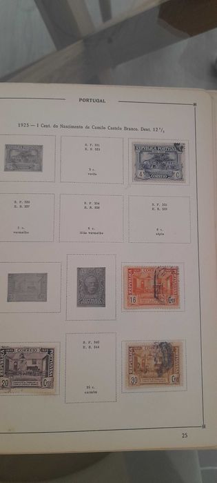 Coleção de selos portugueses antigos de 1853 a 1974