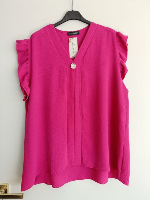 Bluzka plus size na ramiączkach gładka elegancka