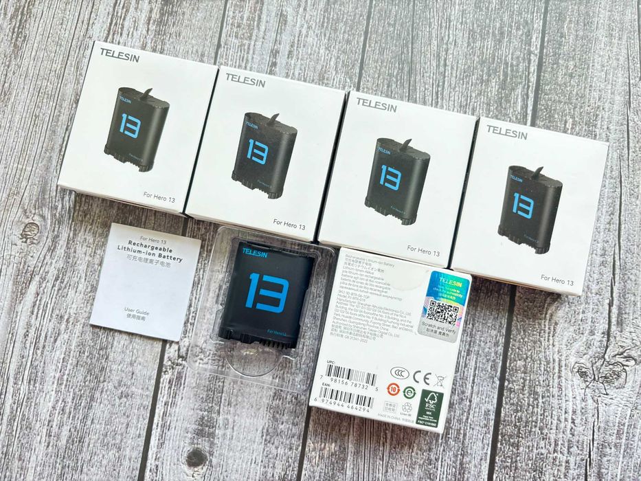 Акумулятор TELESIN GoPro 13/12/11/10/9/8/7 запасна батарея аккумулятор