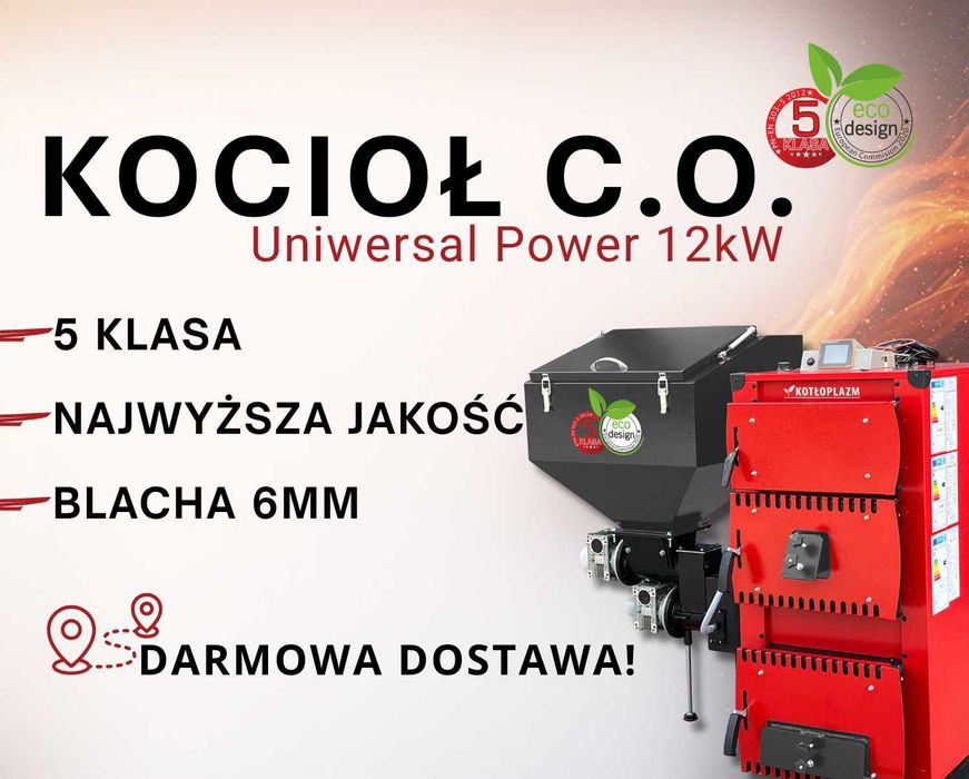 Kocioł na pellet i drewno + ekogroszek UNIWERSAL POWER 12 kW – ekonomiczne ogrzewanie!