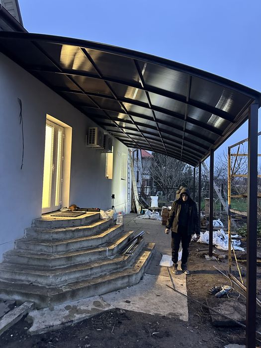 Навес для авто из металла Автонавіс із металокаркасу Навіс для парковки Поднавес Навіси сучасні