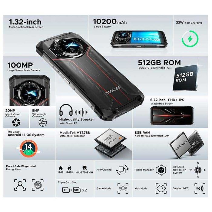 Doogee S119 8GB/512GB IP69K 2.0GHz