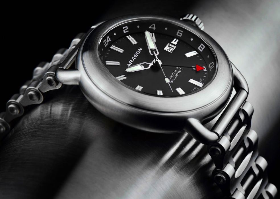 Годинник чоловічий механічний Aragon Millipede EVO GMT 50 mm NH34 Automatic Sapphire GMT 200 MT