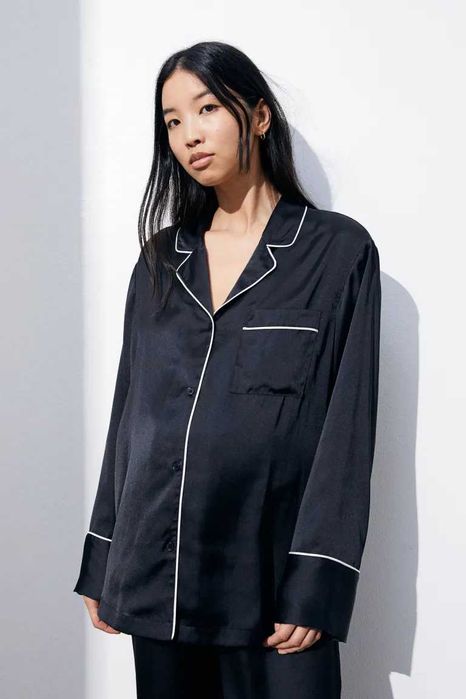 H&M MAMA Piżama z koszulą i spodniami rozmiar L  Piżama ciążowa