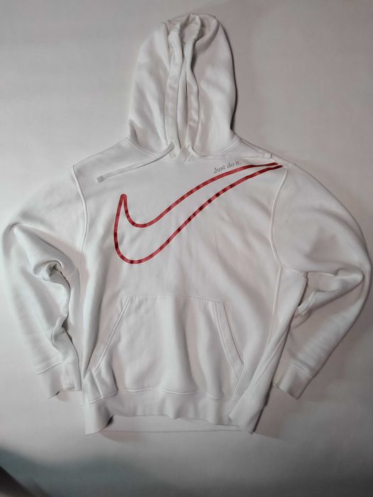 !Оригінал! Nike біла худі big red swoosh