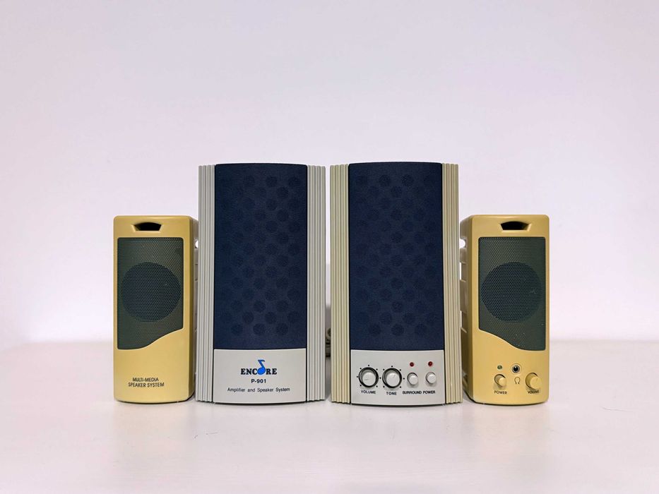 Encore P-901 stare głośniki komputerowe aktywne stereo 3D retro