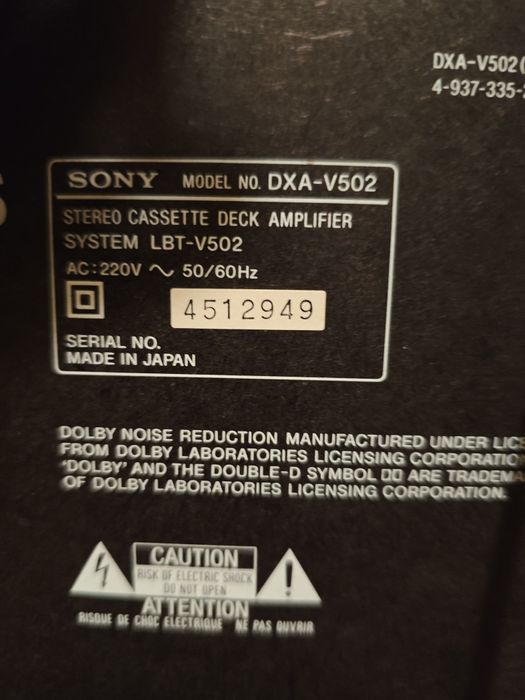 Sony lbt v502: wzmacniacz, korektor,tuner,CD