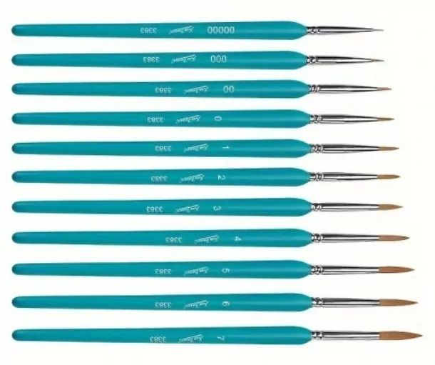 pędzle malarskie precyzyjne artystyczne zestaw pędzli 11 el