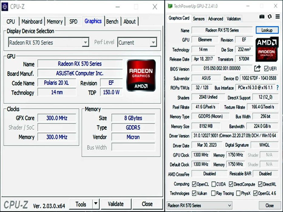 Asus 8GB Rx 570 - Karta graficzna