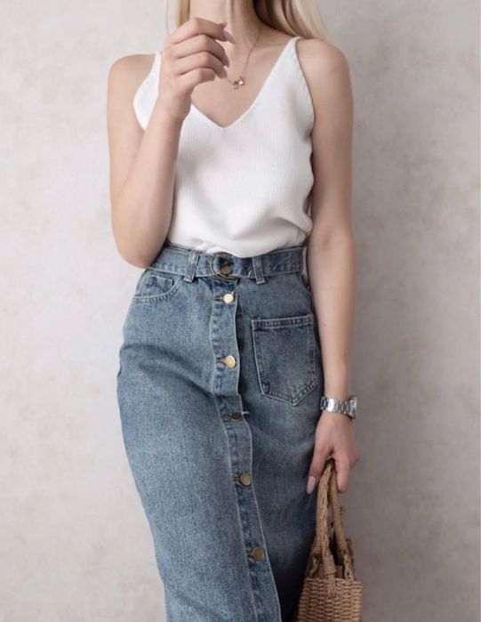 Джинсова спідниця S