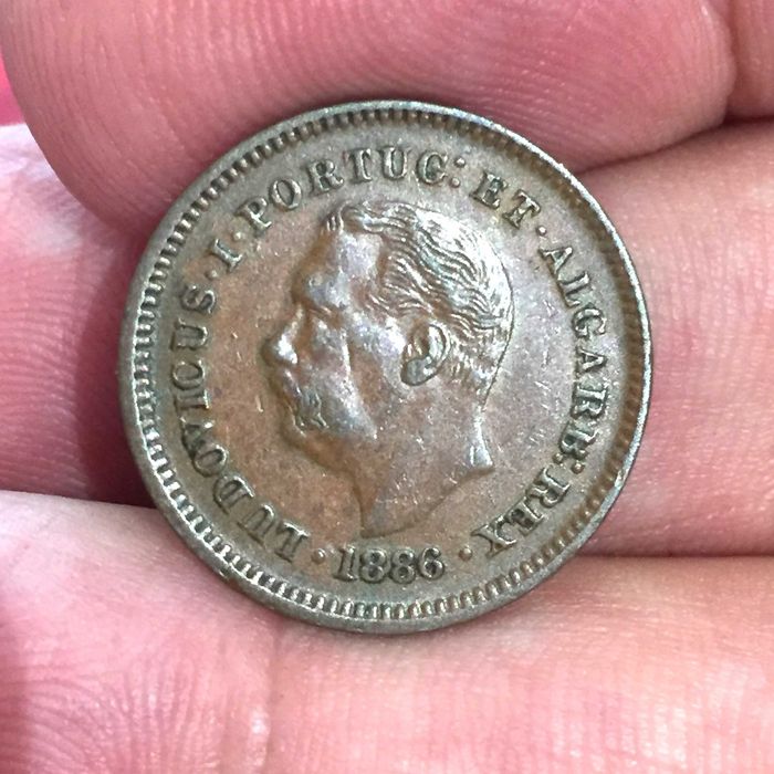 India Portuguesa 1/8 de TANGA 1886 - D. Luís I