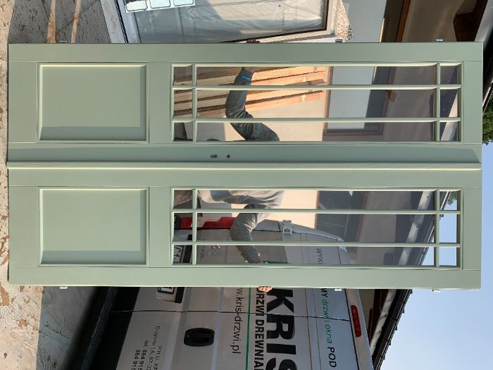 Drzwi drewniane NA WYMIAR francuskie szprosy hampton prowansalskie