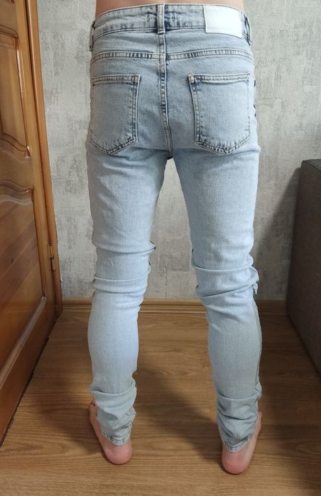 Джинсы 30 синие boohoo man узкие