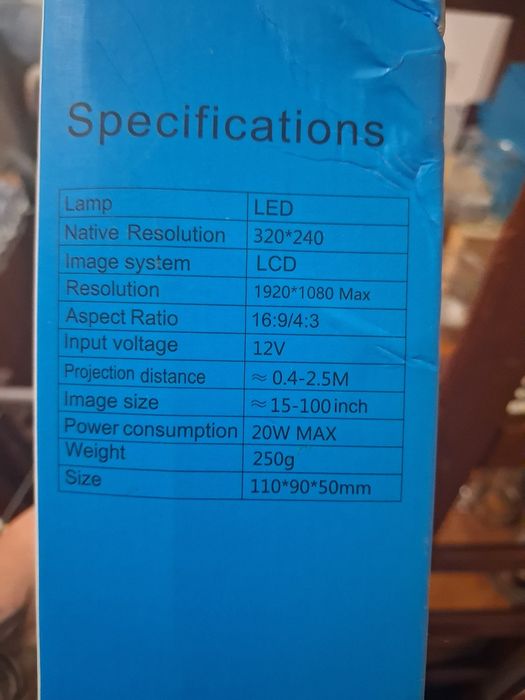 Mini projetor Led source