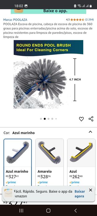 Escova de piscinas 17,5"