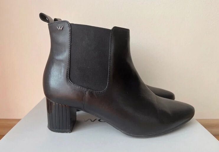 Piękne skórzane botki Wojas rozmiar 39