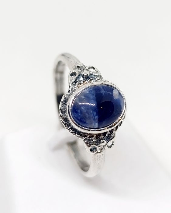 Pierścionek srebrny lapis lazuli rozmiar 16