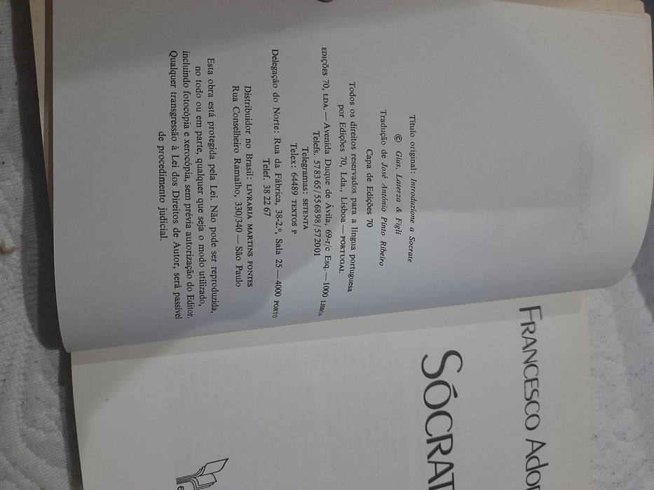 Sócrates, de Francesco Adorno, Edições  70