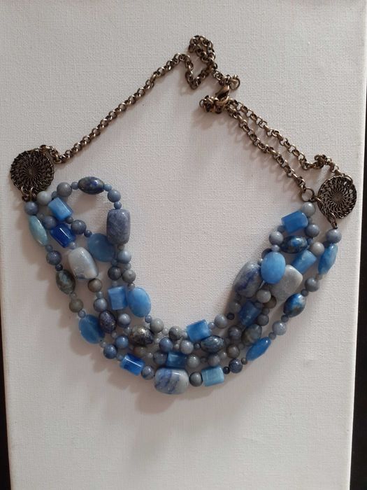 Colar pedras naturais azuis Massimo Dutti