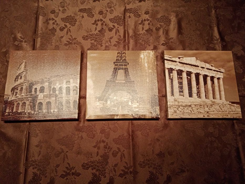 Pack 3 Quadros "Roma, Paris e Atenas" - P/DESOCUPAR!