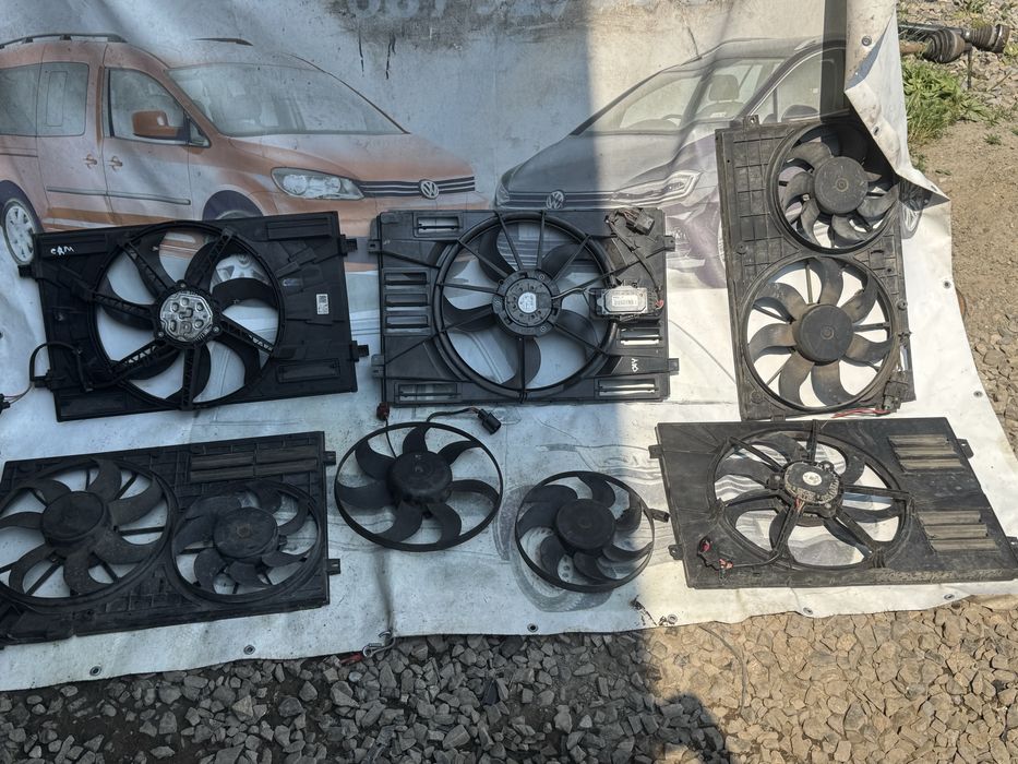 Вентилятор охолодження Дифузор вентилятори VAG caddy touran golf skoda passat seat кадді тауран гольф шкода пасат сеат пассат б6 б7 б8 b6 b7 b8 суперб