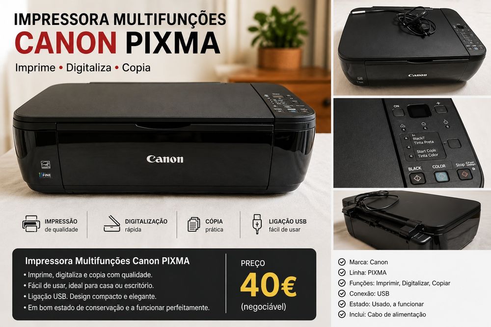 Impressora CANON PIXMA com tinteiro.