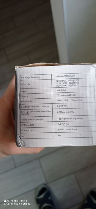 Інфрачервона камера з нічним баченням, відео 1080P,+ microsd 128G