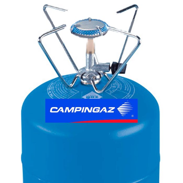 Fogão gás simples/duplo/Botija CAMPINGAZ R907/Redutor gás/Tomada Schuko, Ficha CEE/placa elétrica dupla