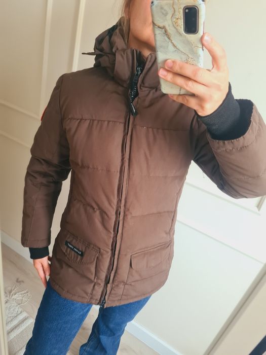 Brązowa kurtka Puchowa Canada Goose