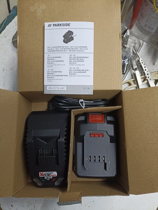 Conjunto de carregador + bateria Parkside 20V 2Ah 20V 2Ah