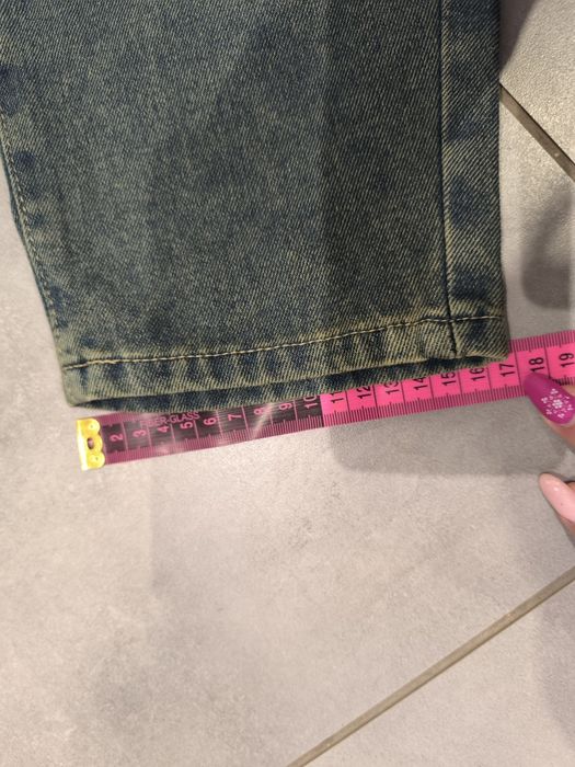 140/146 szerokie spodnie jeansowe skate drip modne
