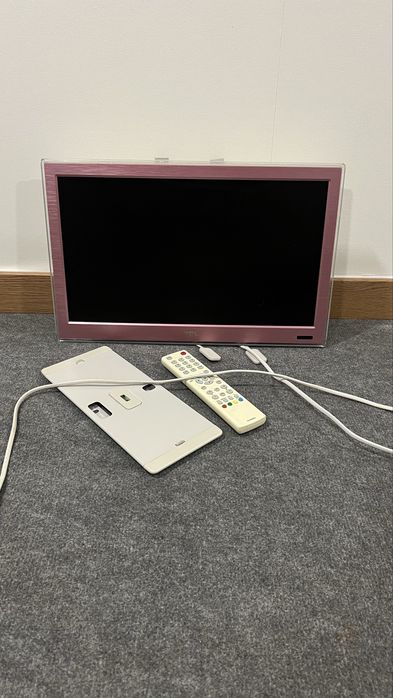 Televisão TLC cor rosa com comando + suporte parede